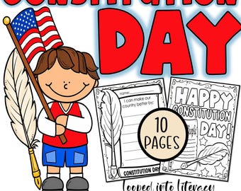 Constitution Day Coloring Pages, September 17 Activities, Constitution Writing Prompts, 1787 Printable Worksheets for Kids
