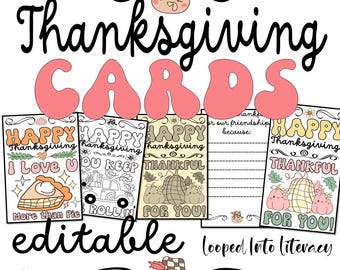 THANKSGIVING cards coloring in color design your own family friends card fun greeting card craft