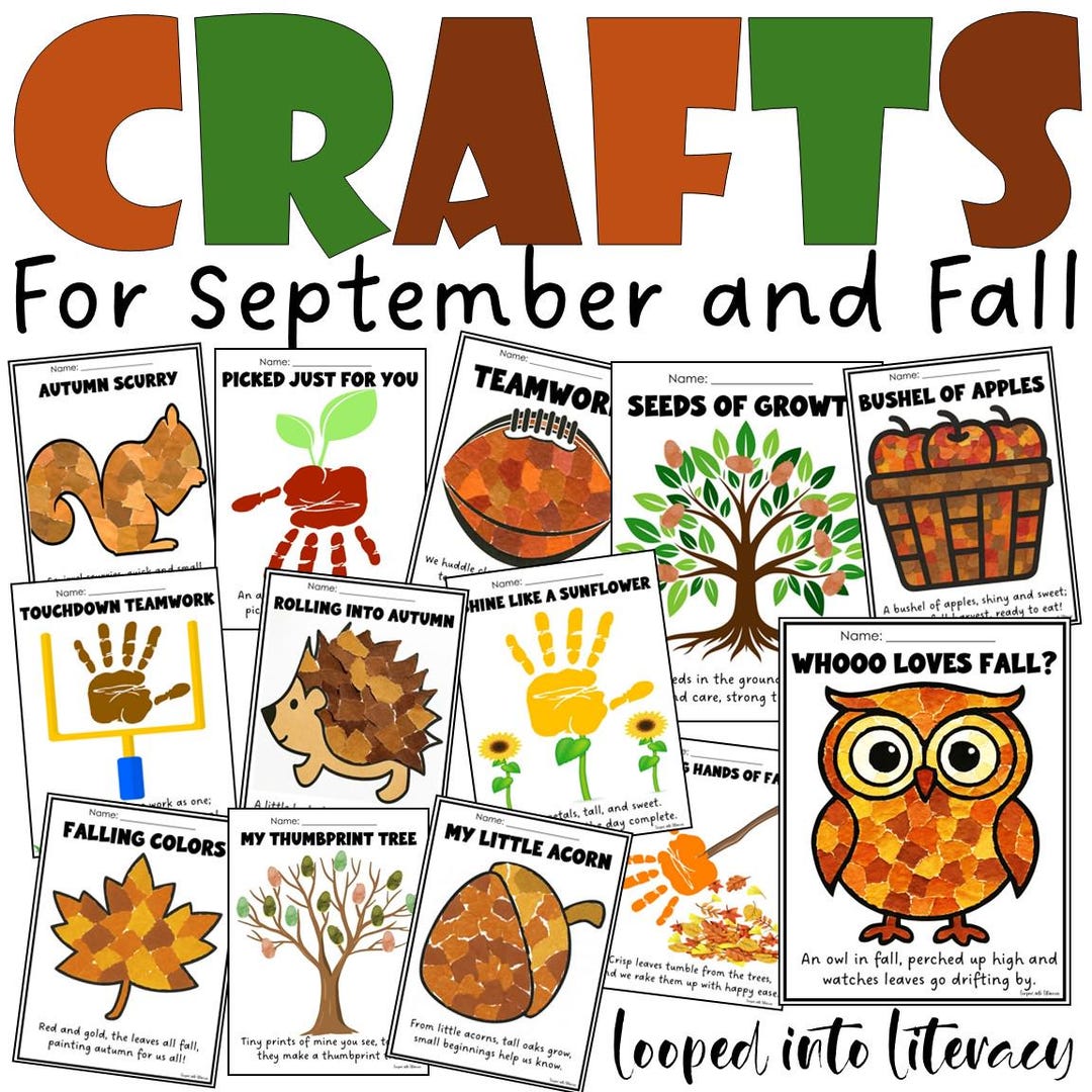 Fall September CRAFTS Preschool Kindergarten 1st Grade Hand Torn Hand ...