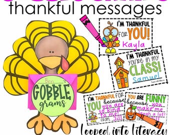 Gobble Grams for THANKSGIVING great for students or any gathering writing fun craft
