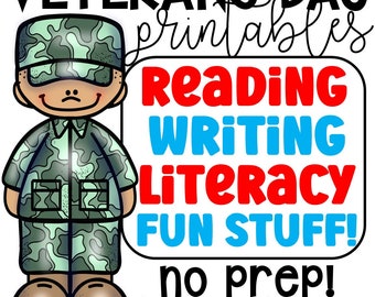 Veterans Day printables reading craft bingo writing literacy games and more no prep