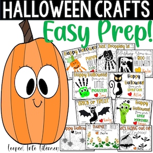 Halloween Handprint Craft Bundle | Halloween Preschool Craft | Halloween Craft Kids | Toddler Halloween | HandPrint footprint  Printable