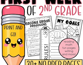 Second Grade First Week of School Activities | Back to School Packet | 2nd Grade Printables | Reading & Writing Worksheets