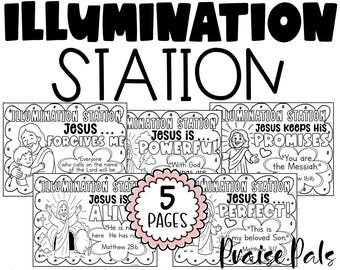 VBS 2026 Coloring Pages Bundle | Illumination Station Bible Coloring Sheets | Christian Kids Craft Printable