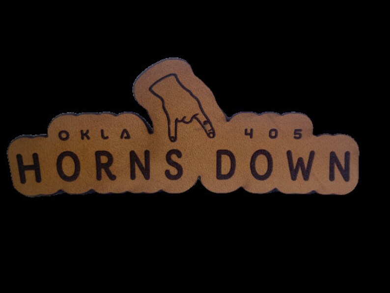 Horns Down Leather Patch Hat Etsy