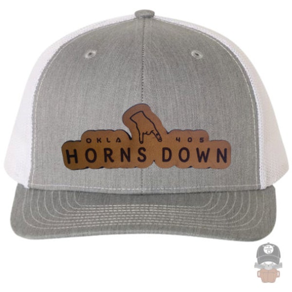 Horns Down Leather Patch Hat