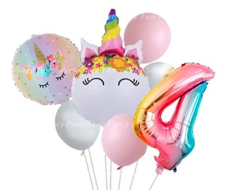 Magische eenhoornverjaardagsballonnen: prinsessenfeestdecoraties