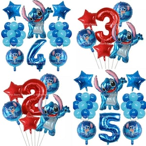 Lilo And Stitch Banners de fiesta temática y 5 piezas de Lilo y Stitch  Balloons Decoraciones de cumpleaños Lilo y Stitch Lindos globos Fondo de  fiesta Niños