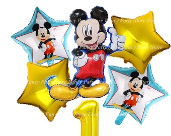 Mickey en Minnie Mouse gouden ballonset 1e verjaardag | Disney-feestje