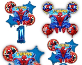 Spider-Man Birthday Balloon Bouquet | Superhero Party Decoration