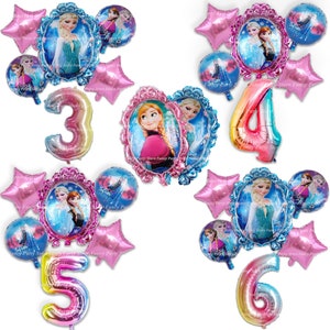 Disney Frozen Birthday Balloons Party Decorations Elsa Anna Olaf Believe In The Journey Magical Party - Foil Helium Balloons Rainbow Party
