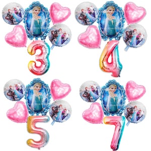 Disney Frozen 2 - Elsa, Anna, Olaf - Birthday Balloons Party Decorations Princess Theme Pink for Girls Boys Helium Foil Balloons Age