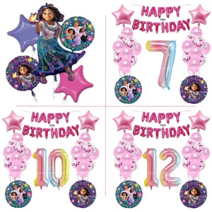Encanto Verjaardagsballonnen Mirabel, Isabela, Luisa Folielatex Helium Roze Feest Prachtige regenboog Feestdecoraties