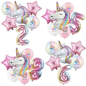 Unicorno Arcobaleno Compleanno Palloncini Principessa Festa Rosa Bellissimo Gigante SuperShape Ragazze e Ragazzi Palloncini Forniture per Feste Elio