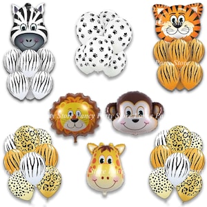 Animal Party Balloons Jungle Party Balloons Safari Balloons Tropical Party Balloon Animal Print Party Wild One Party Animal Print Party Pack