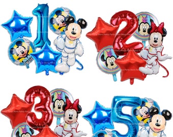 Mickey en Minnie Mouse-astronautenballonnen | Decoratie verjaardagsfeestje