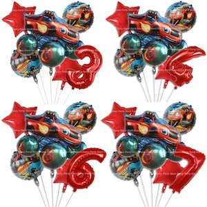 Blaze and the Monster Machines Birthday Party Balloons Decorations Age Helium for Boys and Girls Parties Foil and Latex