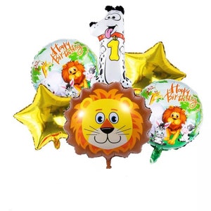 Animal Party Balloons Jungle Party Balloons Safari Balloons Tropical Palm Leaf Balloons Animal Print Party Wild One Party Lion Tiger Balloon
