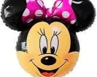 Minnie Mouse Head Foil Balloon | Pink Polka-Dot Bow Party Decor