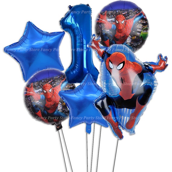 Spiderman balloons Bouquet  Fiesta de spiderman decoracion, Globos,  Decoración fiesta adultos