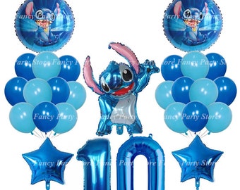 Globos de Lilo y Stitch Personaje de dibujos animados Cumpleaños Fiesta de Stitch Globo de número de edad Fiesta de cumpleaños de Lilo y Stitch