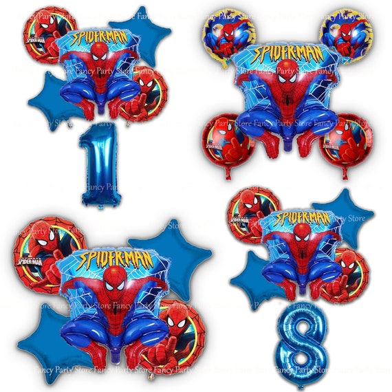 Globos de cumpleaños de Spiderman, decoraciones para fiestas, ramo de  aluminio, vengadores, número de látex, tema de fiesta de superhéroes para  niños y niñas -  México