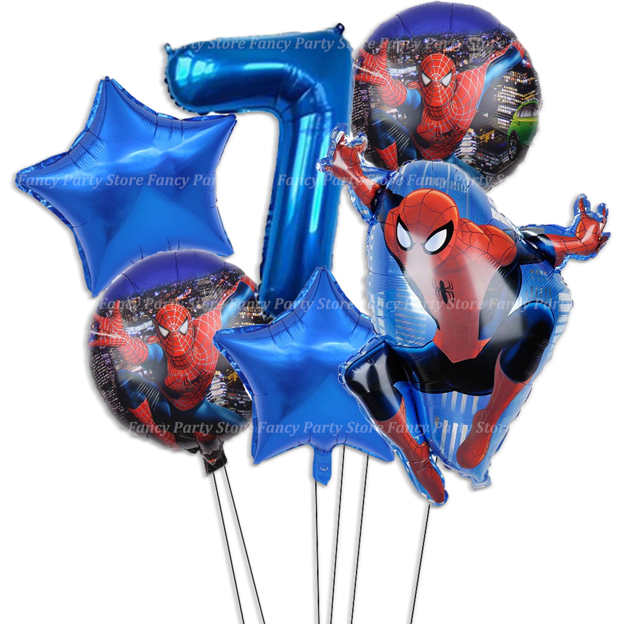 Blue Spiderman Balloons Birthday Party Decorations Foil Etsy UK
