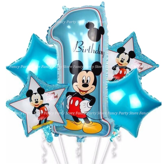 DECORACION De Cumpleaños Globos Para Fiestas Mickey Mouse Primeros 1 Año  Niños for sale online