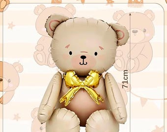 Giant Bear with Bow Balloon Gender Reveal Birthday Party Decoration Animal