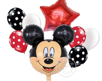 8st Mickey Mouse Verjaardagsballonnen Feestdecoratie Geslacht Onthullen 1e Verjaardag