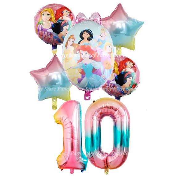 Globos de princesas de Disney, decoración de fiesta, princesa Tiana,  Blancanieves, Ariel, jazmín, cumpleaños, decoraciones de fiesta de princesas  para niños, globo -  México