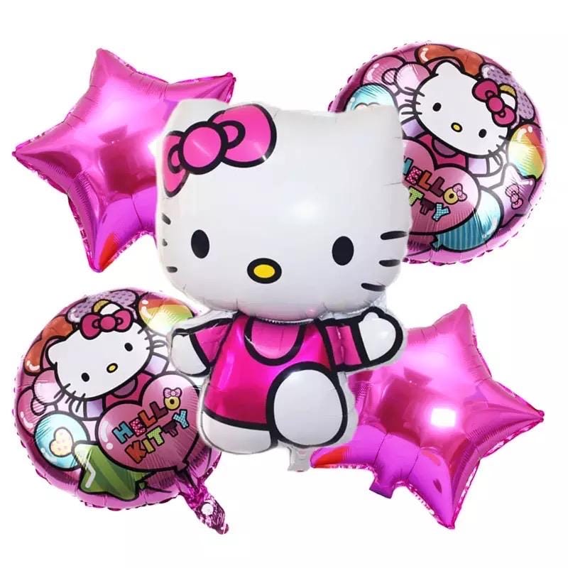Hello Kitty Birthday Balloons Party Decorations Helium Balloons Pink Kitty Set Pink Set Balloons Princess Hello Kitty Boujee Party