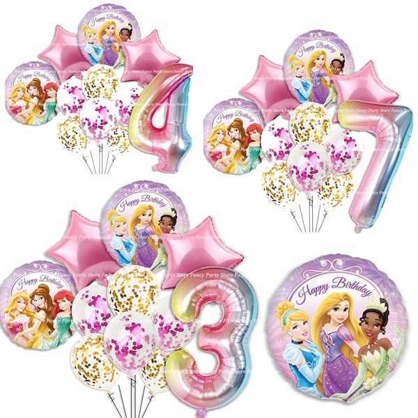 Disney Princess Birthday Balloons – Foil, Latex & Confetti Decorations