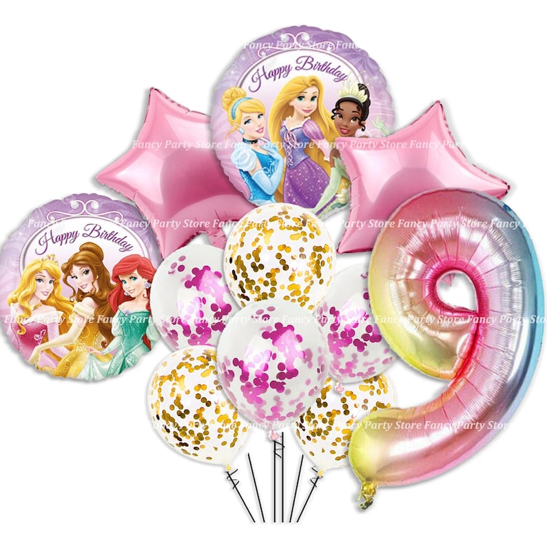 Disney Princess Birthday Balloons – Foil, Latex & Confetti Decorations Age 9 Princess Party