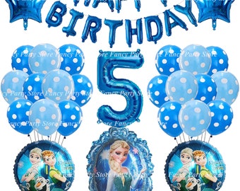 Globos de cumpleaños de Frozen: Elsa, Anna, Olaf
