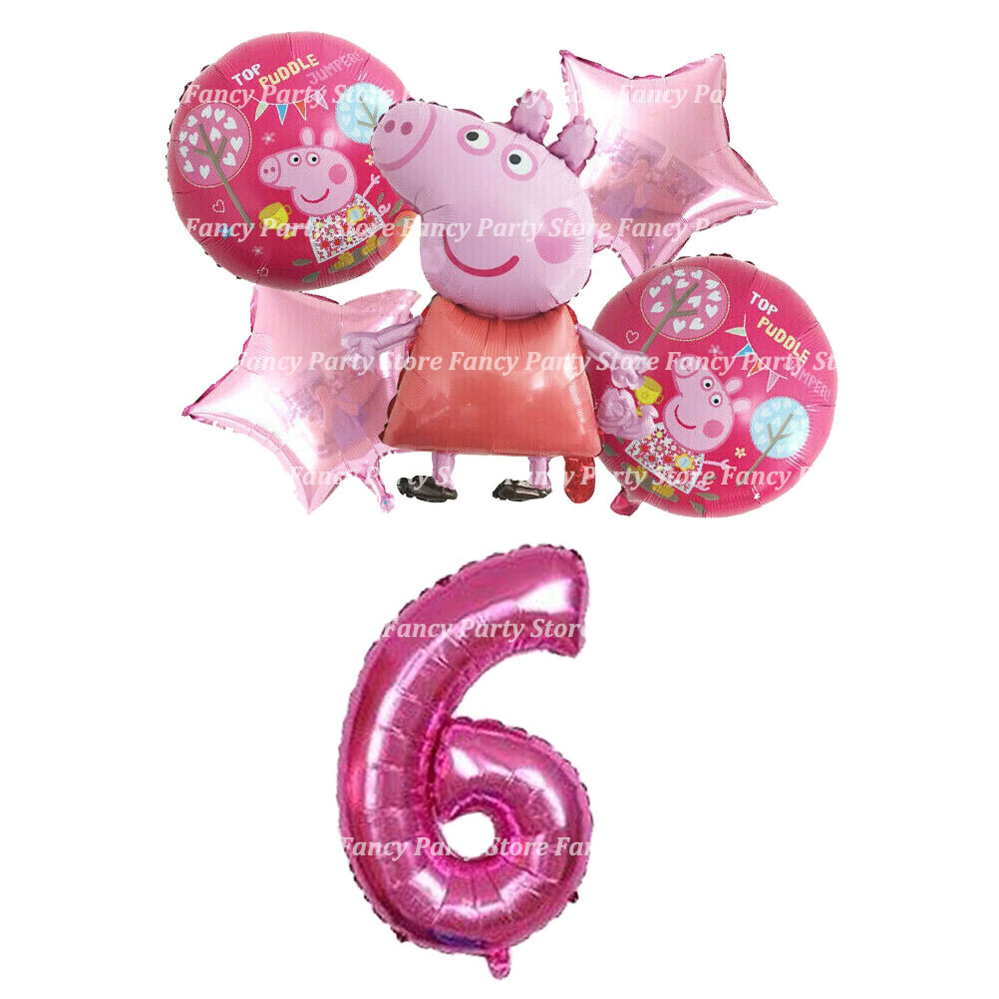 Globos de cumpleaños de Peppa Pig, decoraciones para fiestas, globos de  látex de aluminio para niñas y niños, globo con número de edad -  México