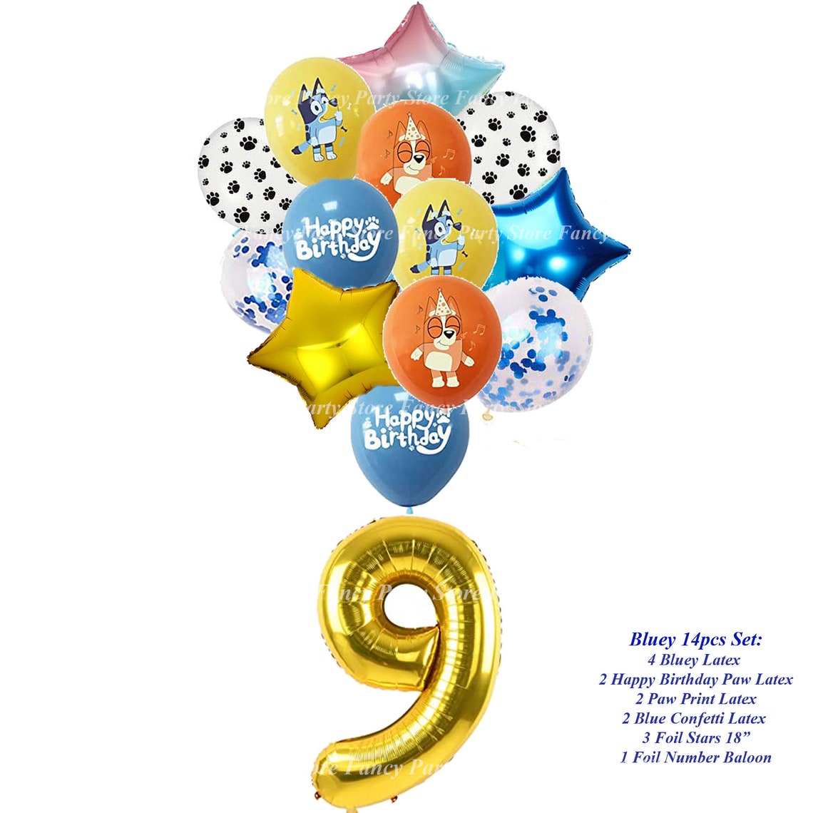 Bingo Bluey Themed Latex Balloons Paw Print Balloons Etsy India