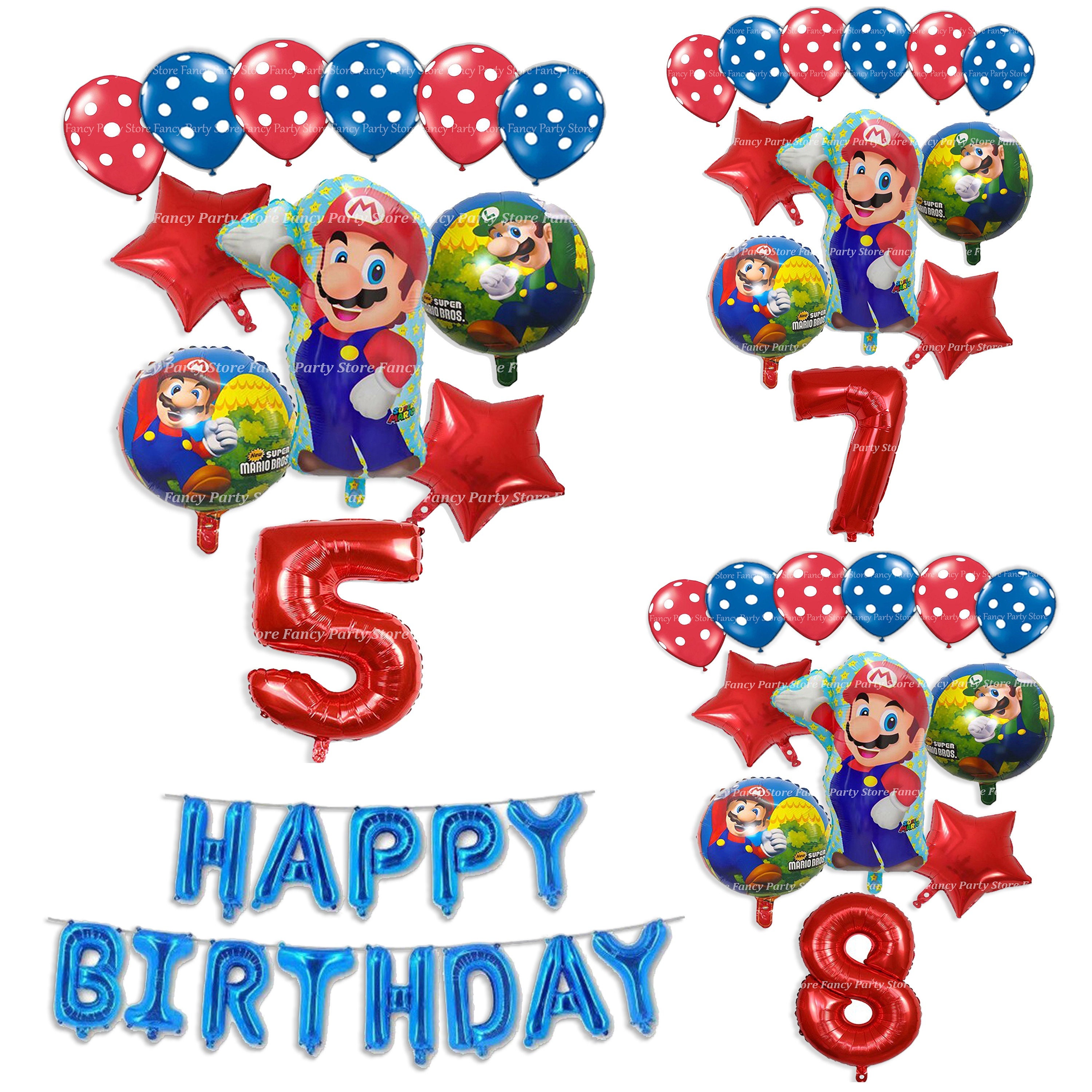 Super Mario Compleanno Palloncini Decorazioni Per Feste Giochi Compleanno  Tema Luigi Party Elio Lattice Età Rosso Blu -  Italia