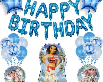 Moana & Maui-verjaardagsballonnen: tropisch feestdecor, gepersonaliseerde leeftijd
