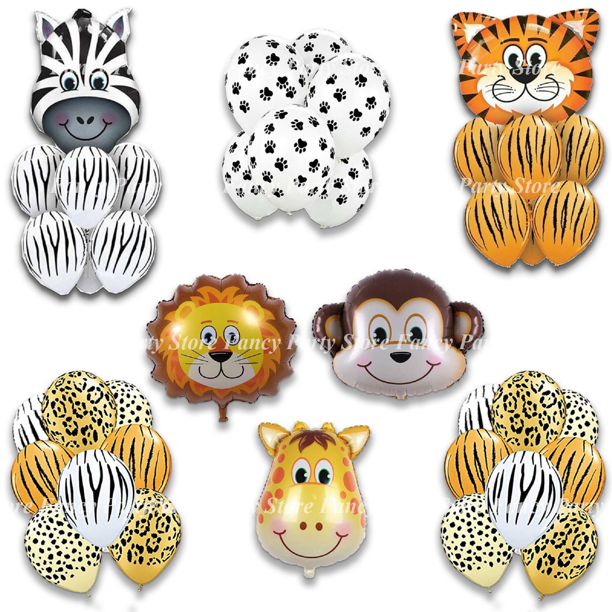 Globos para fiesta de animales Globos para fiesta en la jungla Globos de safari Globos para fiesta tropical Globos con estampado de animales para fiesta Wild One Paquete de fiesta con estampado de animales