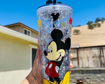 Mouse glitter snow globe tumbler