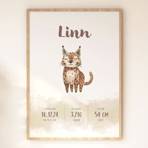 Cartel, "Cartel Nacimiento Gato", Nombres, Descarga Digital, Impresión, Mural, Personalizado, Habitación Infantil, Sala de Juegos, Habitación Bebé