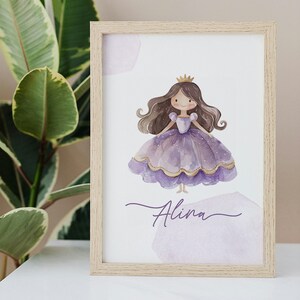 Poster "Prinzessin", Namensposter, Kindergeburtstag, Geschenk zur Geburt, Ausdrucken, Wandbild, Kinderzimmer, Spielzimmer, Babyzimmer