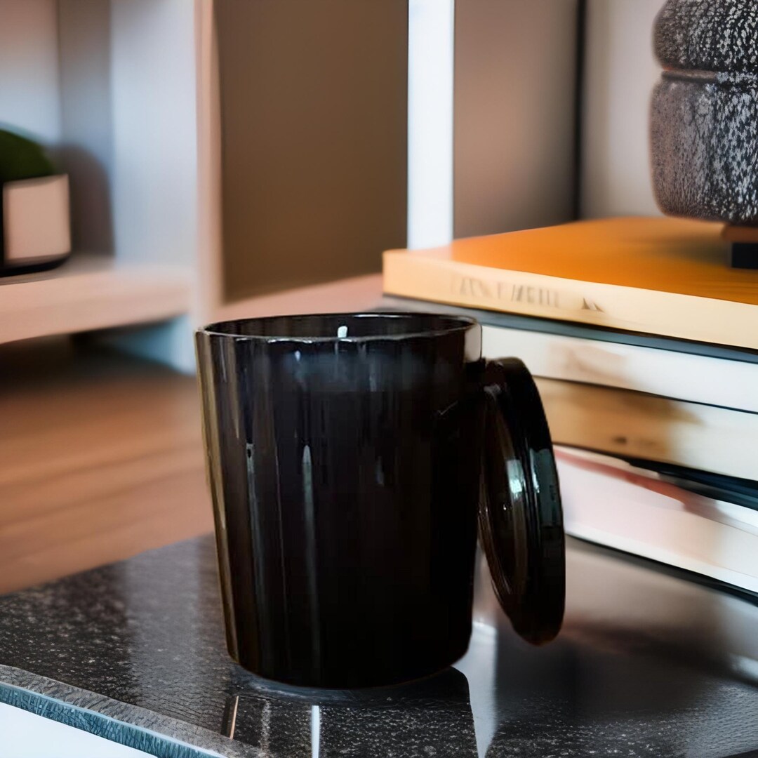 Black Ribbed Jar Candle. Luxury Glass Jar Candle Made From - Etsy