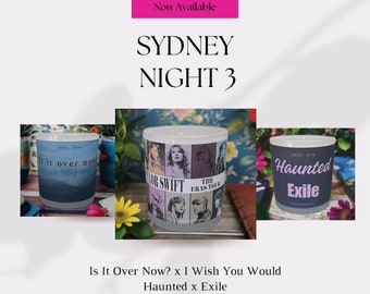 The ERAS AUSTRALIA Series. Sydney Night 3. 3 jar set - Small luxury glass jar candles made from 100% soy wax.