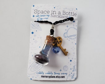 TARDIS Key Space in a Bottle Necklace | Dr. Who Jewelry | Doctor Who