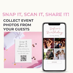 Quinceañera QR Code Photo and Video Album | Guest Photo Sharing | Digital Gallery & Printable Signage