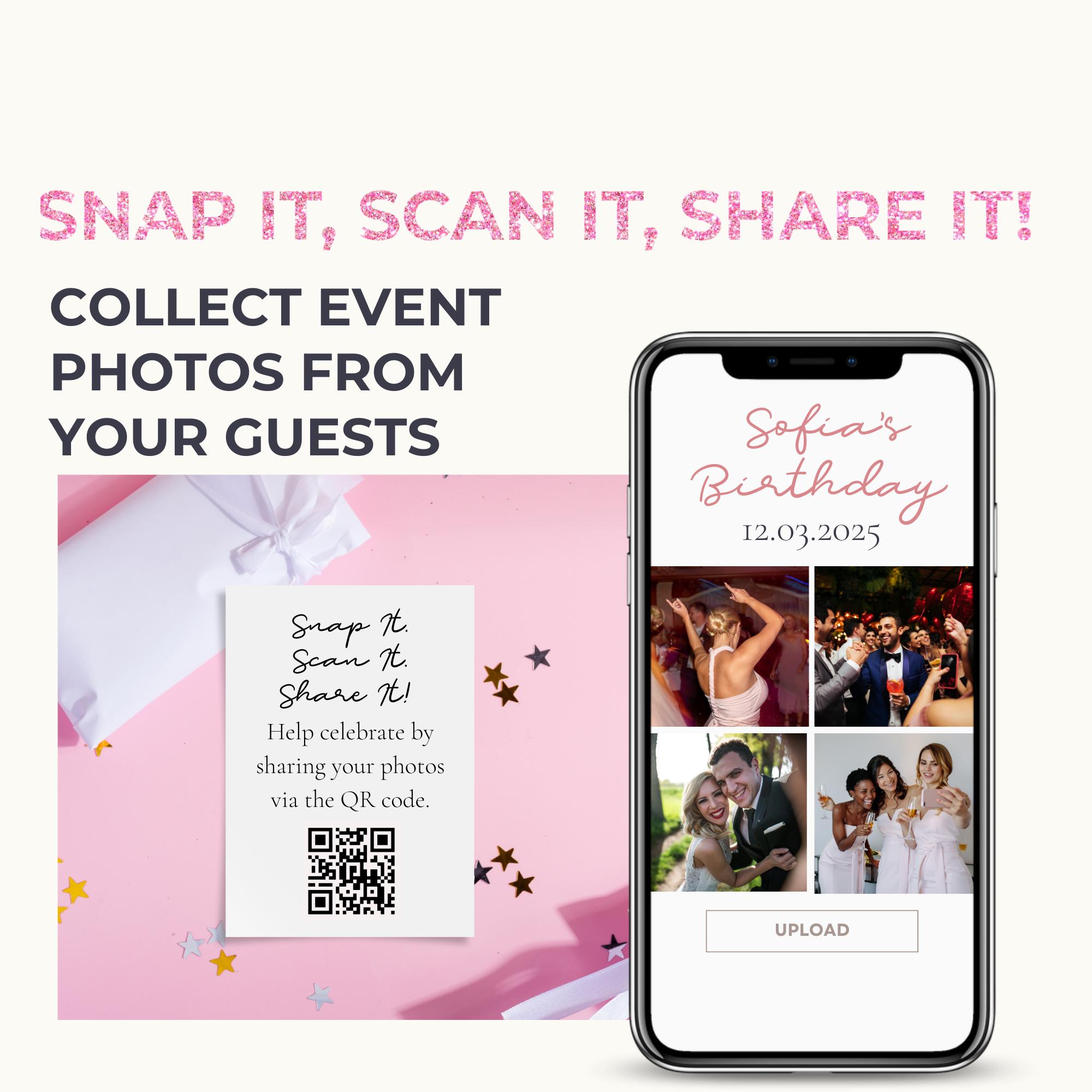 Quinceañera QR Code Photo and Video Album | Guest Photo Sharing