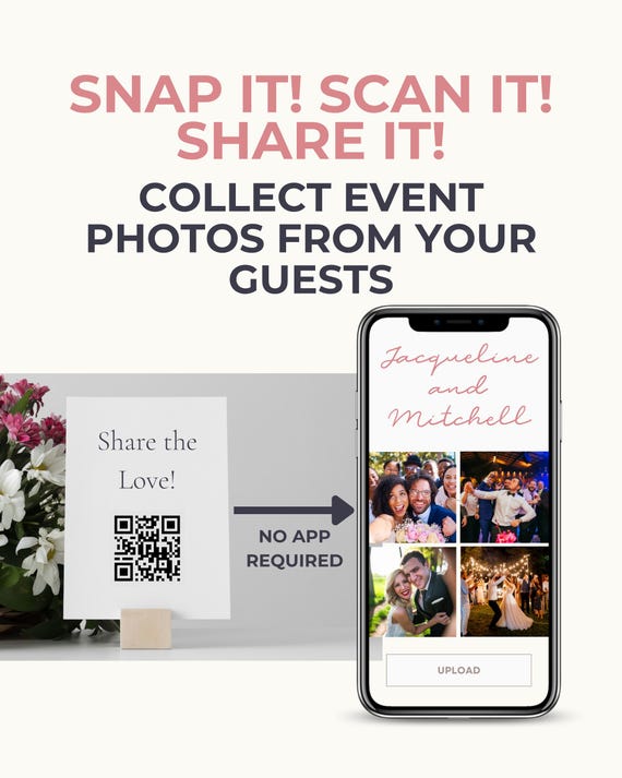 Wedding QR Code Photo Album | Guest Photo Sharing | Digital Gallery (Instant Upload)