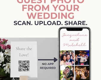 Wedding Guest Photo QR Code Album | Instant Uploads, No App Required (Digital Download)